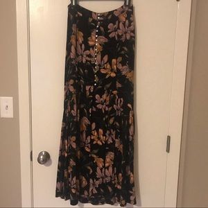 Free People Smooth Sailing Maxi Skirt - Onyx